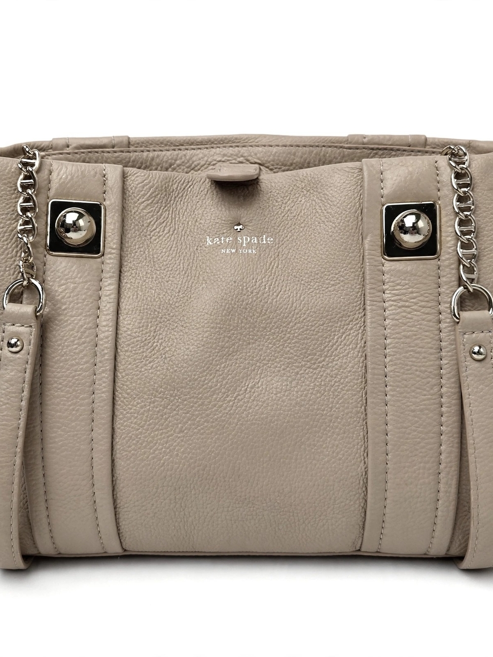kate spade Taupe Leather Chain-Handle Tote